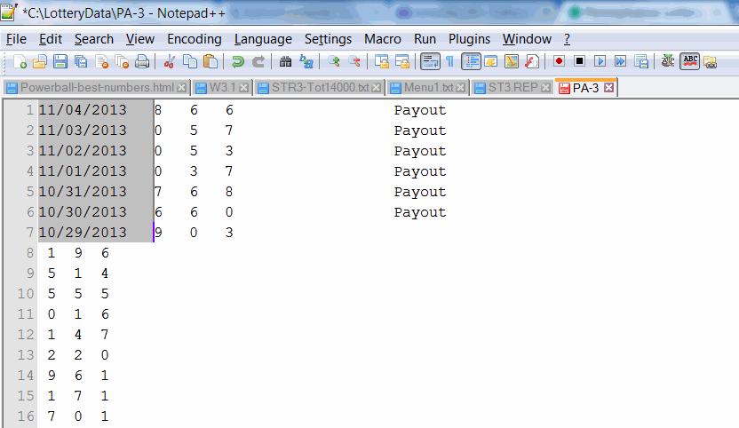 My lottery software is enhanced nicely by the best text editor: Notepad plus plus.